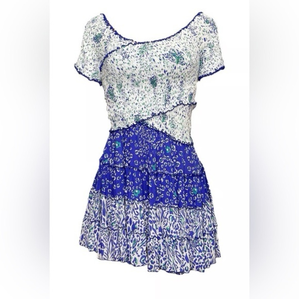 Poupette St. Barth Blue and White Dress